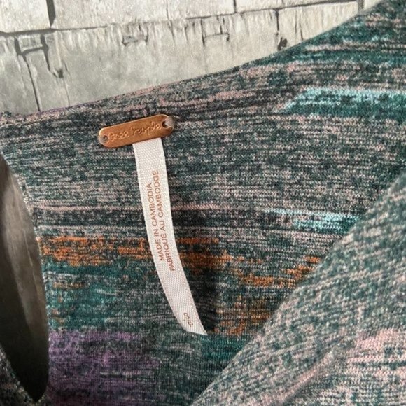 Free People Boho Southwest Dolman Sleeve Peplum Top Womens Small Shirt - Picture 7 of 10